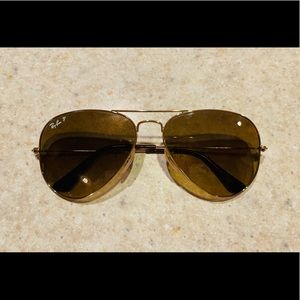 Ray Ban Aviators (authentic)- gold, polarized, standard size.
